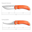 Outdoor Edge SwingBlade - Two Blades in One, Rotating Fixed Blade Hunting Knife with Drop-Point and  Gutting Blade Plus Nylon Sheath