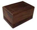 Bogati Hand Carved Rosewood Urn with Edge Design, Solid Rosewood, XL