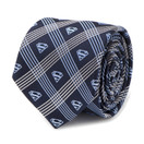 Superman Shield Navy  Plaid Mens Tie