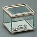 Creative Gifts Glass Square Hinged Box 8 ounces