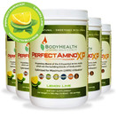 BodyHealth PerfectAmino XP Lemon Lime, Best Pre/Post Workout Recovery Drink, 8 Essential Amino Acids Energy Supplement with 50% BCAAs, 100% Organic, 99% Utilization, 60 Servings