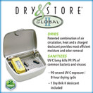 Global II by Dry and Store, Electric Hearing Aid Dehumidifier with Germicidal Lamp Sanitizer