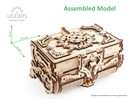 UGEARS Antique Box Mechanical 3D Puzzle, Laser-Cut Mechanical Model