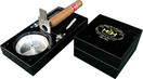 H&H The Compact Cigar Ashtray with Cigar Cutter and Punch, Ebony H&H The Compact Cigar Ashtray with Cigar Cutter and Punch, Ebony