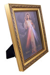 The Divine Mercy Jesus Christ Print in Gold Finish Frame 13 inch
