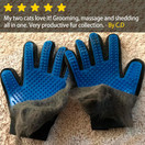 [Upgrade Version] Pet Grooming Glove - Gentle Deshedding Brush Glove - Efficient Pet Hair Remover Mitt - Enhanced Five Finger Design - Perfect for Dog & Cat with Long & Short Fur - 1 Pair