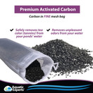 Aquatic Experts Premium Activated Carbon - Aquarium Filter Charcoal Media with Fine Mesh Bag - 3.0 lbs - Remove Odors and Discoloration with Bituminous Coal