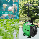 VIVOSUN 800GPH Submersible Pump(3000L/H, 24W), Ultra Quiet Water Pump with 10ft High Lift, Fountain Pump with 5ft Power Cord, 3 Nozzles for Fish Tank, Pond, Aquarium, Statuary, Hydroponics