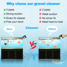 Aquarium Gravel Cleaner, Siphon Aquarium Gravel Vacuum Cleaner for Fish Tank Cleaning, Water Changer with Air-Pressing Button & Adjustable Water Flow Controller, Scraper