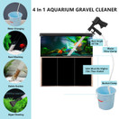 Aquarium Gravel Cleaner, Siphon Aquarium Gravel Vacuum Cleaner for Fish Tank Cleaning, Water Changer with Air-Pressing Button & Adjustable Water Flow Controller, Scraper