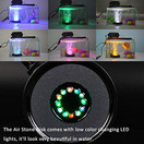 NICREW Aquarium Stone Disk, Round Fish Tank Bubbler with LEDs, Aquarium and Fish Tank Decoration