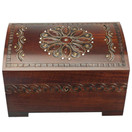 Enchanted World of Boxes Large Polish Wooden Chest Handmade Floral Jewelry Keepsake Box w/ Lock and Key