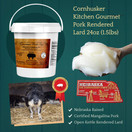 Cornhusker Kitchen Mangalitsa's Pork Fat Open Kettle Rendered Fat Lard No Preservatives Creamy White Fat Cooking Baking Pantry Food Items 24oz (1.5lb)