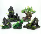 XAUIIO Aquarium Fish Tank Mountain View Stone Decoration, Resin Moss Tree Rock Cave Ornament