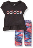 adidas Baby Girls Li'l Sport Short Sleeve Top & Capri Legging Clothing Set