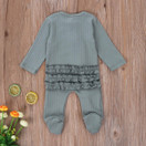 Newborn Baby Boy Girl Footed Pajamas Long Sleeve Zipper Romper Ribbed Jumpsuit Sleepwear One Piece Clothes