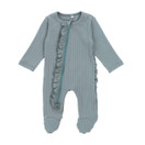 Newborn Baby Boy Girl Footed Pajamas Long Sleeve Zipper Romper Ribbed Jumpsuit Sleepwear One Piece Clothes