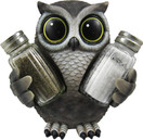 DWK Animal Holder with Salt And Pepper Shaker Set (3 Piece) | Kitchen Décor and Accessories | Salt and Pepper Shakers | Home Décor |  Home Decorations - Owl