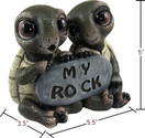 DWK 5.5" Rock Solid Love Adorable Romantic Turtle Couple Best Friends Collectible Two-Piece Figurine Desk Statue for Home and Garden