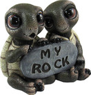 DWK 5.5" Rock Solid Love Adorable Romantic Turtle Couple Best Friends Collectible Two-Piece Figurine  Desk Statue for Home and Garden