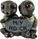 DWK 5.5" Rock Solid Love Adorable Romantic Turtle Couple Best Friends Collectible Two-Piece Figurine  Desk Statue for Home and Garden