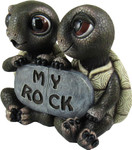 DWK 5.5" Rock Solid Love Adorable Romantic Turtle Couple Best Friends Collectible Two-Piece Figurine  Desk Statue for Home and Garden