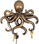 DWK "Captain's Keyholder" Bronze Octopus Keyholder | Mountable Key Holder | Key Hook Hanger | Ocean Decorations | Home Decor | Wall Art and Decor - 11"