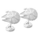 Sterling Silver 3D Millennium Falcon Cufflinks 1" x 3/4"