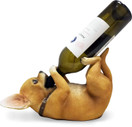 DWK - Tiny Tippler - Chihuahua Guzzler Tabletop Wine Holder Display Figure and Bottle Caddy Puppy Dog Novelty Home Décor Kitchen Accessory Dining Accent, 11-inch