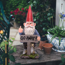 DWK "Take A Hike Go Away" Garden Gnome Statue | Yard Decoration and Yard Art | Garden Statues | Front Porch Decorations | Statues and Figurines | Home Decor - 18"