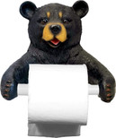 DWK - Hugo Holder - Black Bear Toilet Paper Holder Rustic Woodland Forest Themed Kitchen Bathroom Cabin Mancave Décor,  8-inch