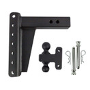 BulletProof Hitches 2.0" Adjustable Heavy Duty (22,000lb Rating) 8" Drop/Rise Trailer Hitch with 2" and 2 5/16" Dual Ball (Black Textured Powder Coat, Solid Steel)