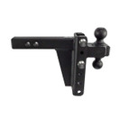 BulletProof Hitches 2.0" Adjustable Heavy Duty (22,000lb Rating) 8" Drop/Rise Trailer Hitch with 2" & 2 5/16" Dual Ball (Black Textured Powder Coat, Solid Steel)