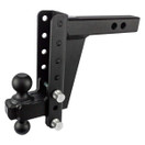 BulletProof Hitches 2.0" Adjustable Heavy Duty (22,000lb Rating) 8" Drop/Rise Trailer Hitch with 2" & 2 5/16" Dual Ball (Black Textured Powder Coat, Solid Steel)