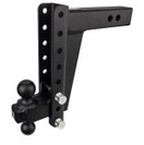 BulletProof Hitches 2.5" Adjustable Heavy Duty (22,000lb Rating) 10" Drop/Rise Trailer Hitch with 2" and 2 5/16" Dual Ball (Black Textured Powder Coat, Solid Steel)