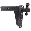 BulletProof Hitches 2.5" Adjustable Heavy Duty (22,000lb) 10" Drop/Rise Trailer Hitch with 2" & 2 5/16" Dual Ball (Black Textured Powder Coat, Solid Steel)