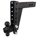 BulletProof Hitches 2.5" Adjustable Heavy Duty (22,000lb) 10" Drop/Rise Trailer Hitch with 2" & 2 5/16" Dual Ball (Black Textured Powder Coat, Solid Steel)