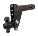 BulletProof Hitches 2.5" Adjustable Heavy Duty (22,000lb Rating) 6" Drop/Rise Trailer Hitch w/ 2" and 2 5/16" Dual Ball (Black Textured Powder Coat, Solid Steel)