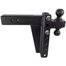 BulletProof Hitches 2.5" Adjustable Heavy Duty (22,000lb Rating) 8" Drop/Rise Trailer Hitch with 2" and 2 5/16" Dual Ball (Black Textured Powder Coat, Solid Steel)