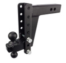 BulletProof Hitches 2.5" Adjustable Heavy Duty (22,000lb Rating) 8" Drop/Rise Trailer Hitch with 2" and 2 5/16" Dual Ball (Black Textured Powder Coat, Solid Steel)