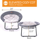 K&H PET PRODUCTS Cozy Cot Elevated Pet Bed, Dish Chair for Dogs and Cats, Machine Washable, Multiple Sizes and Colors