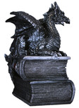 DWK 8" Guardian of Bibliophiles Decorative Medieval Gothic Dragon Trinket Stash Box Statue with Magical Hidden Book Secret Storage Compartment for Fantasy Home Decor