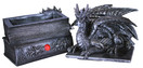 DWK 8" Guardian of Bibliophiles Decorative Medieval Gothic Dragon Trinket Stash Box Statue with Magical Hidden Book Secret Storage Compartment for Fantasy Home Decor