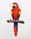 DWK - Island Princess - Beautiful Tropical Parrot Macaw on Branch 3D Wall Art Sculpture Home & Garden Décor Accent 14inch