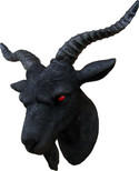 DWK - Lucifer - Baphomet Ceremonial Horned Black Sabbatic Goat Life-Size Realistic Faux Taxidermy Satanic Rites Evil Demonic Pagan Wall Art Sculpture Home Decor Accent, 18-inch