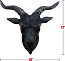 DWK - Lucifer - Baphomet Ceremonial Horned Black Sabbatic Goat Life-Size Realistic Faux Taxidermy Satanic Rites Evil Demonic Pagan Wall Art Sculpture Home Decor Accent, 18-inch