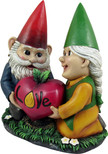 DWK - Watch Our Love Grow - Adorable Hand Painted Gnome Couple with Heart Shaped Love Root Vegetable Radish Home Patio & Garden Decor Accent, 7.75-inch