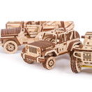 Wood Trick 4-Pack Mechanical Model Cars Kits to Build - Jeep, ATV, Cabriolet, Safari - Set of Cars Playset - Moving Parts - 3D Wooden Puzzle, Assembly Constructor, Brain Teaser for Kids and Adults