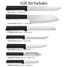 Rada Cutlery Knife 7 Kitchen Knives Starter Gift Set Stainless Steel Resin Made in USA, 11 3/8 Inches, Black Handle