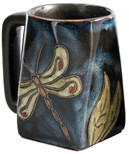 One (1) MARA STONEWARE COLLECTION - 12 Ounce Coffee or Tea Cup Collectible Square Bottom Mug - Dragonfly/Insects Design